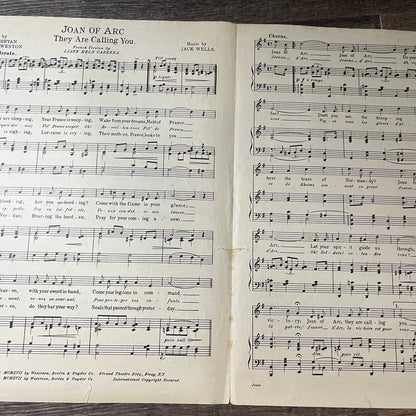 Joan of Arc They are Calling You Jack Wells Alfred Bryan 1917 Sheet Music V13