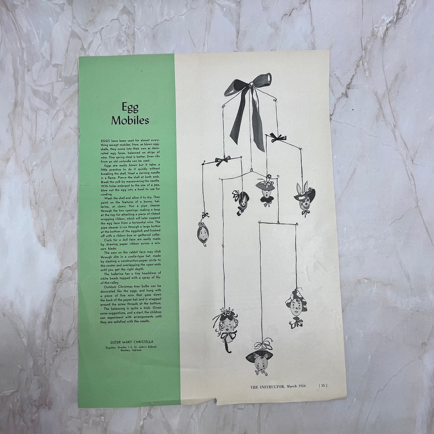 1956 Easter Crafts for Students Clipped From Instructor Magazine FL6-1