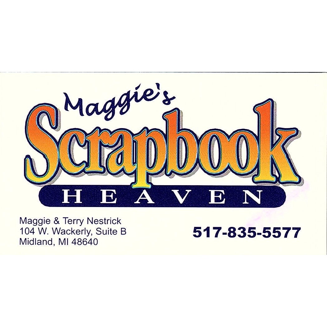 Maggie & Terry Nestrick Scrapbook Heaven Midland MI Business Card SC9-B11
