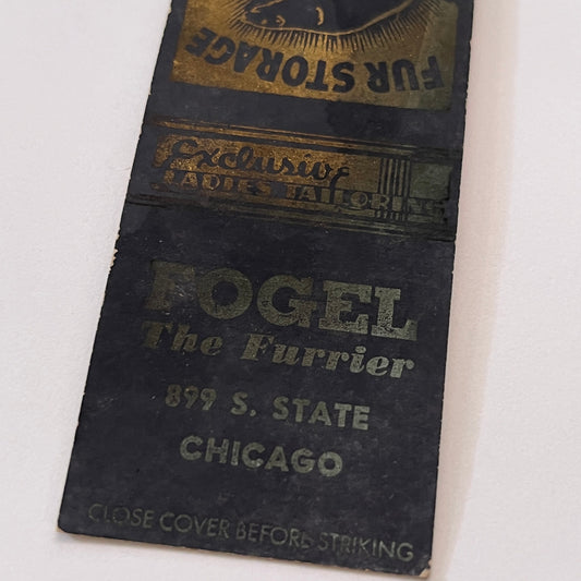 Fogel the Furrier 899 S. State Chicago Vintage Matchbook Cover TB6-MB1-15