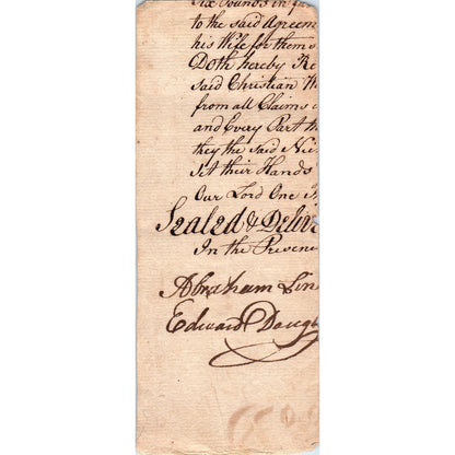 c1850s Original Official Document With Abraham Lincoln Signature D23