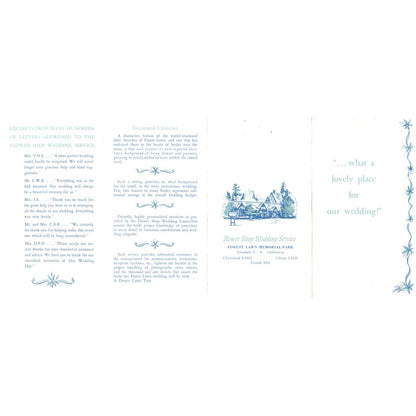 1953 Forest Lawn Memorial Park Flower Shop Wedding Service Glendale CA AE8