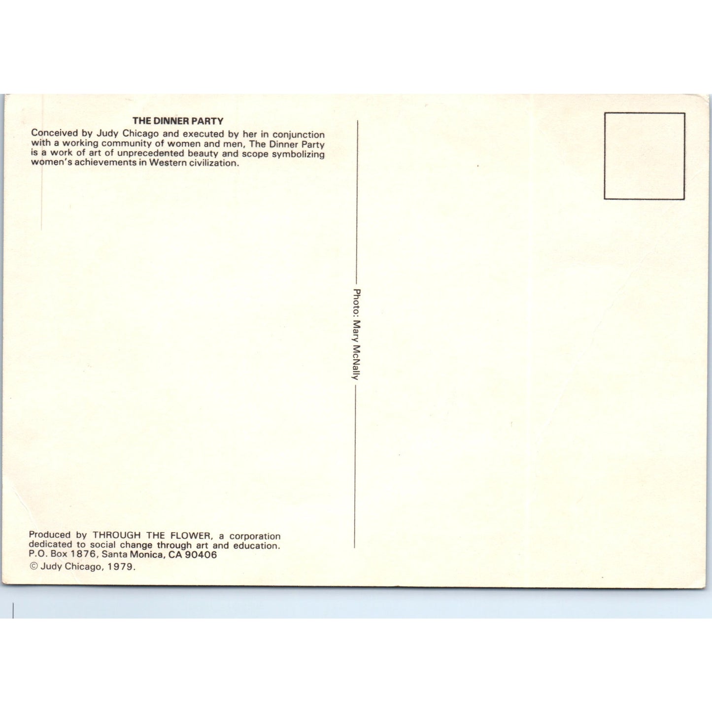 The Dinner Party by Judy Chicago - 1979 Oversized Postcard AB8-RS1