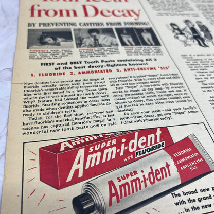 1956 Super Amm-i-dent Fluoride Toothpaste Magazine Advertisement FL6-7