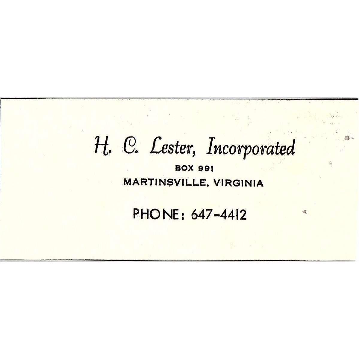 H.C. Lester Inc Martinsville VA 1960s Ad AG2-M4