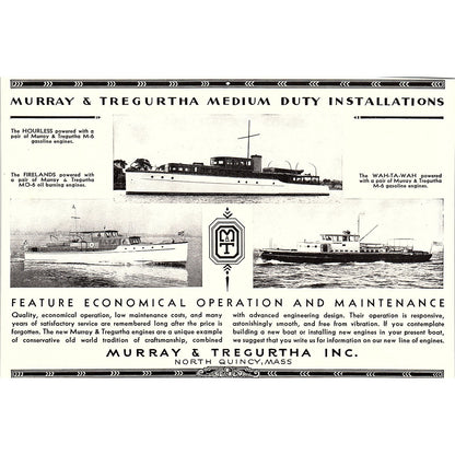 Murray & Tregurtha Medium Duty Yachts North Quincy MA 1932 AG2-7