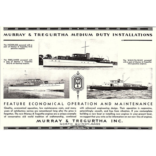 Murray & Tregurtha Medium Duty Yachts North Quincy MA 1932 AG2-7