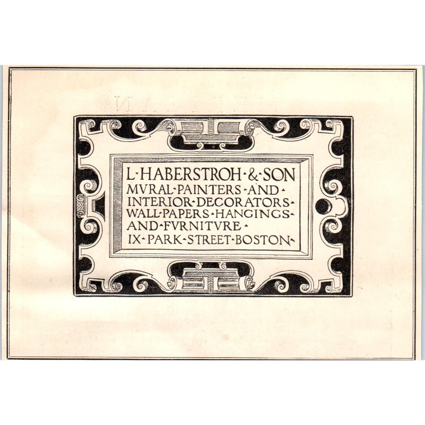 L. Haberstroh & Son Mural Painters Boston c1905 Victorian Ad AE9-MA2