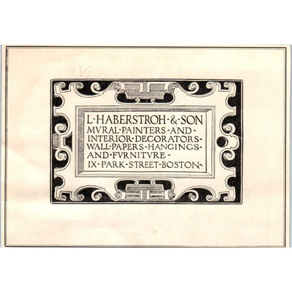 L. Haberstroh & Son Mural Painters Boston c1905 Victorian Ad AE9-MA2