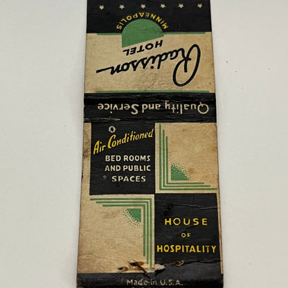 Radisson Hotel House of Hospitality Minneapolis MN Vintage Matchbook MB59-1