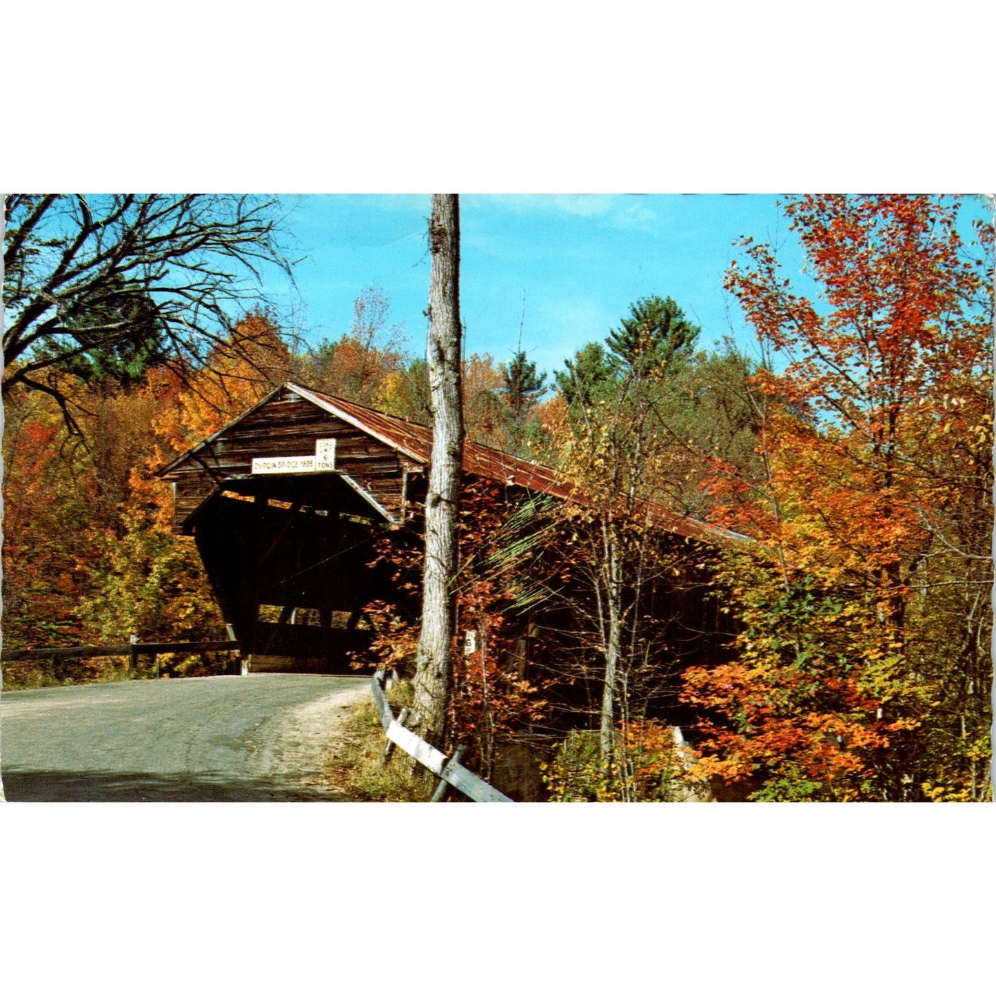 Durgin Bridge Sandwich NH Vintage Covered Bridge Postcard PD3