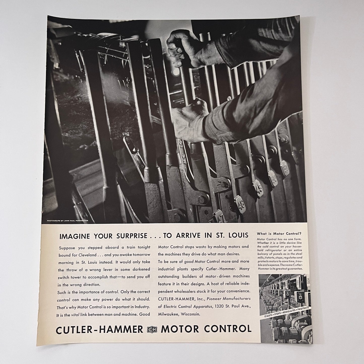 Cutler-Hammer Motor Control Milwaukee WI 1935 Ad V1-4