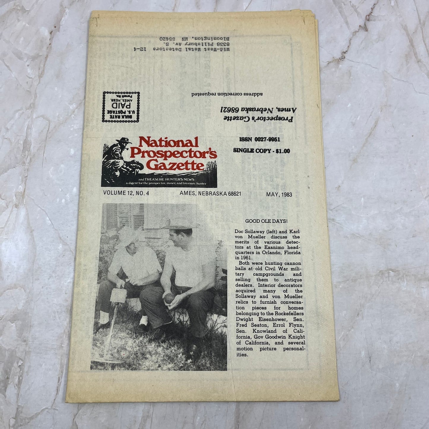 1982 May - The National Prospector's Gazette Newspaper - Treasure Hunting M11