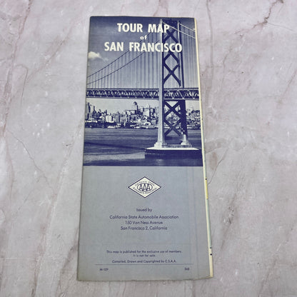 1960s Tour Map of San Francisco California Fold Out Travel Map TH9-CB