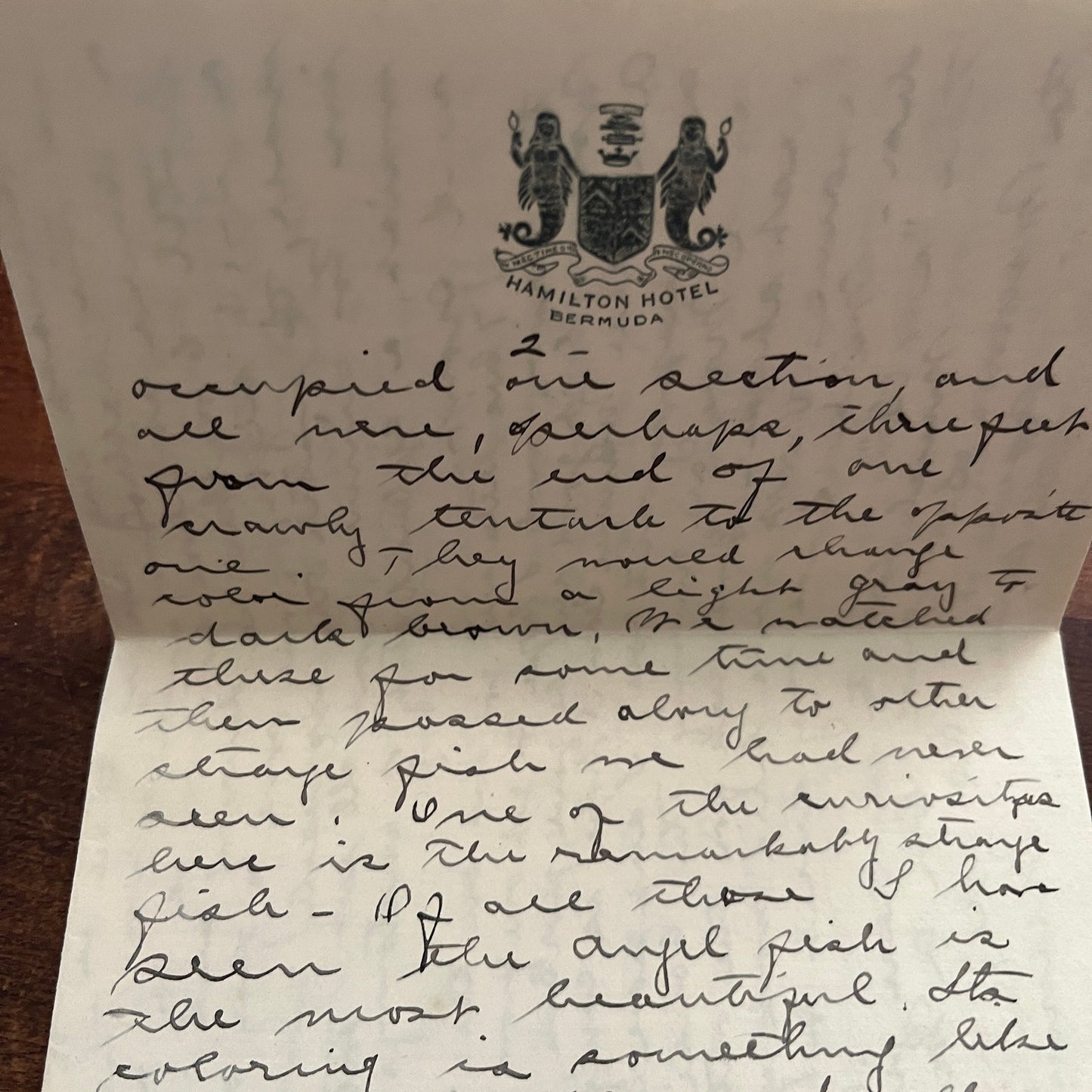 1914 Handwritten Letter & Envelope Hamilton Hotel Bermuda Gladys H Russ AF4-1