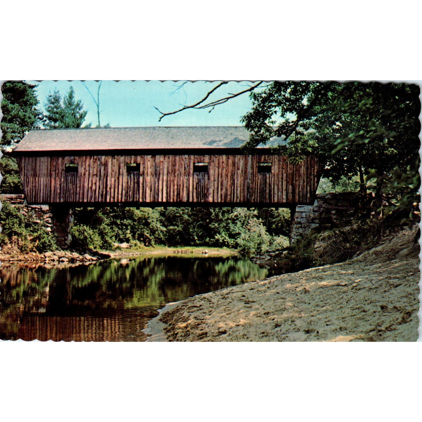 Lovejoy Covered Bridge South Andover ME Vintage Covered Bridge Postcard PC14
