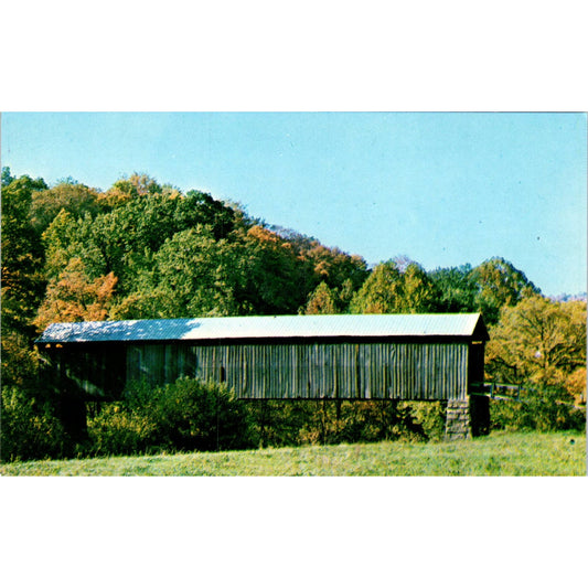 The Hune Bridge Lawrence Twp Washington County OH Covered Bridge Postcard PB11