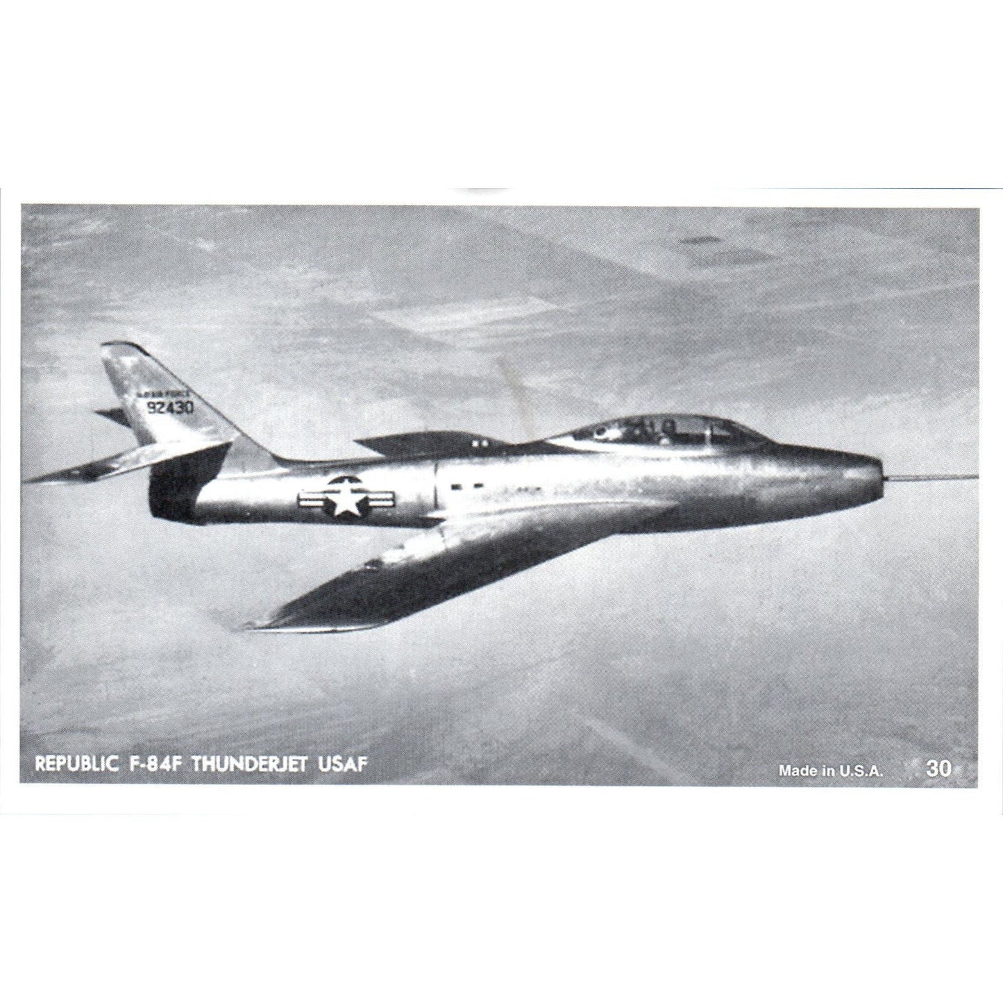 Republic F-84F Thunderjet USAF Vintage Postcard PC3