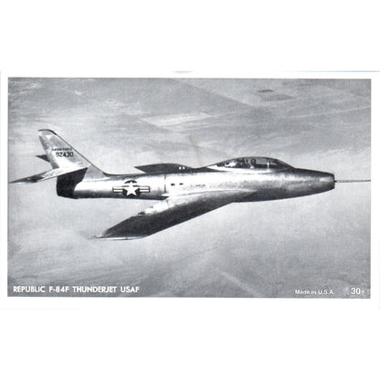 Republic F-84F Thunderjet USAF Vintage Postcard PC3