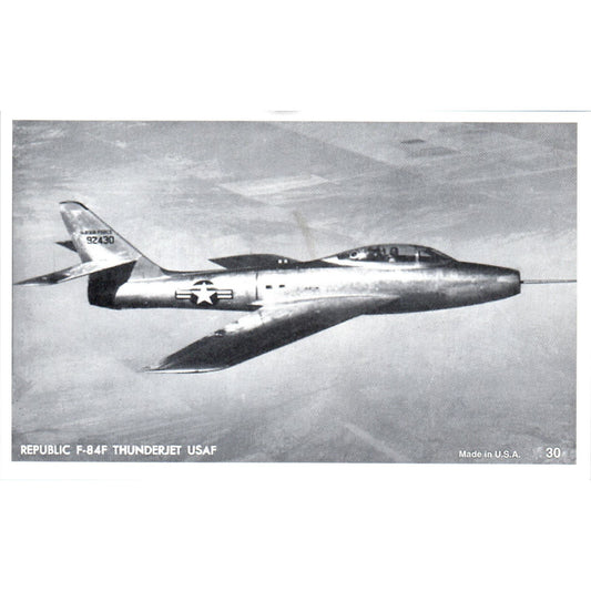 Republic F-84F Thunderjet USAF Vintage Postcard PC3