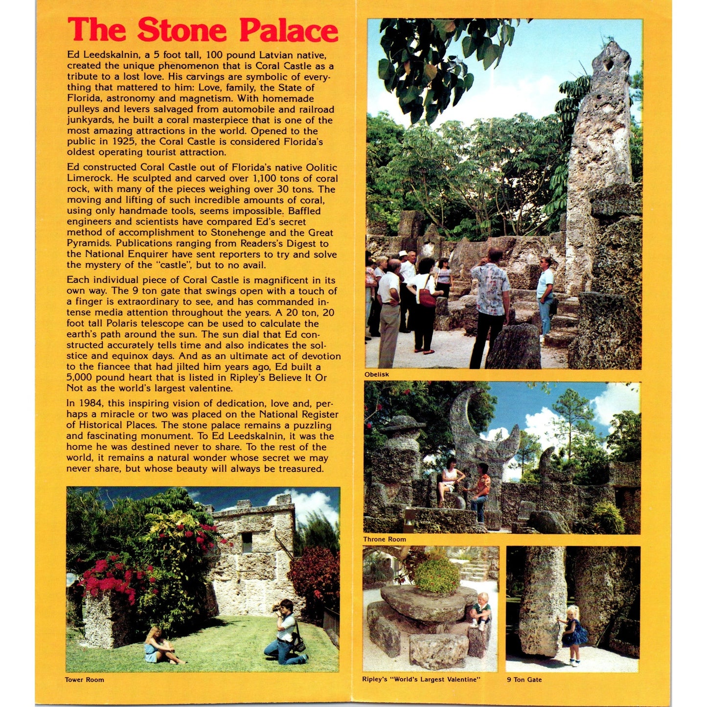 1980s Coral Castle Love Turned to Stone Homestead Florida Travel Brochure TF4-BA