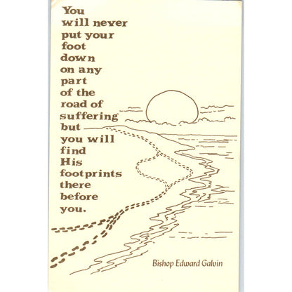 Bishop Edward Galvin Footprints Columban Fathers NE Vintage Prayer Card TH2-PC1