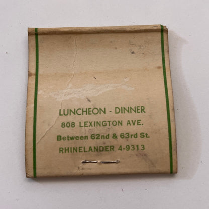 Susan Prince Restaurant 808 Lexington Ave Vintage Matchbook Cover TB8-MB3-5