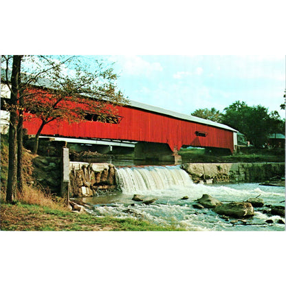 Bridgeton Bridge Parke County IN Vintage Covered Bridge Postcard PD3