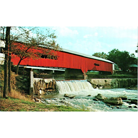 Bridgeton Bridge Parke County IN Vintage Covered Bridge Postcard PD3