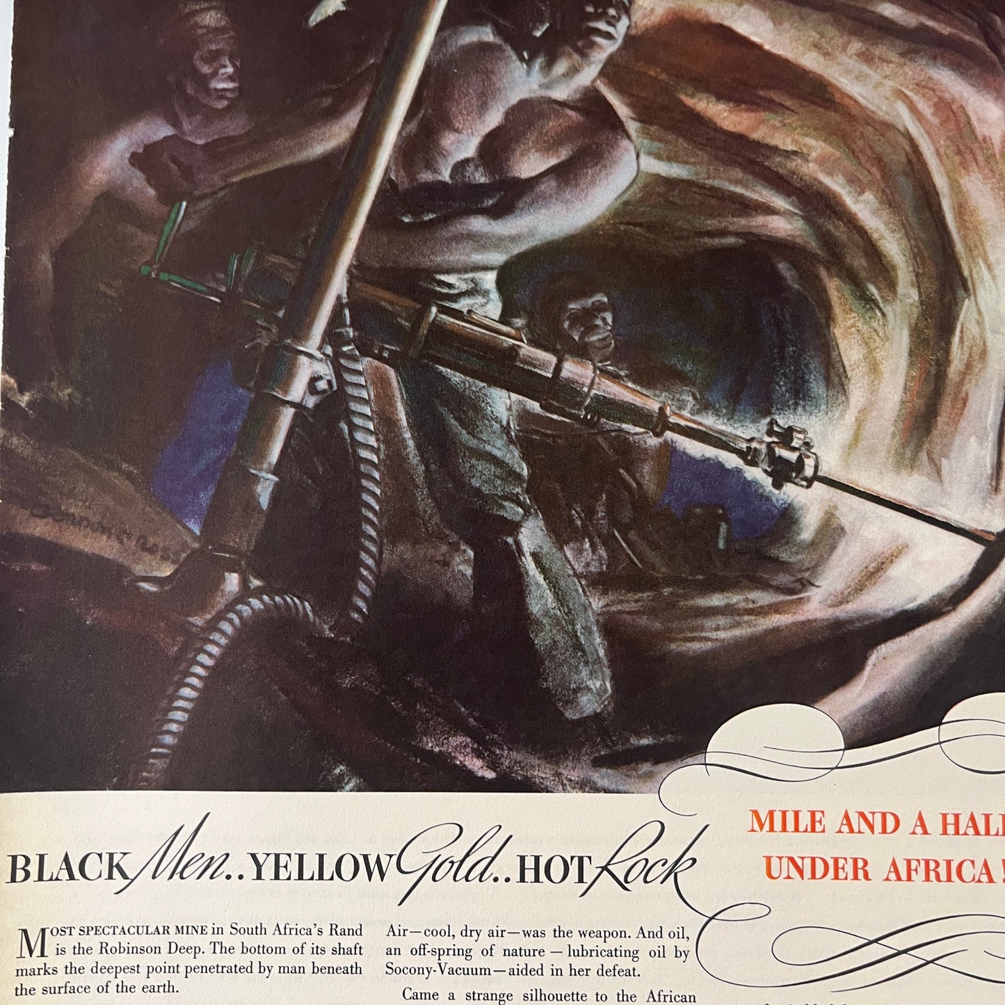 South Africa Rand Robinson Deep Mine Socony-Vacuum Oil Co Inc 1935 Ad V1-5