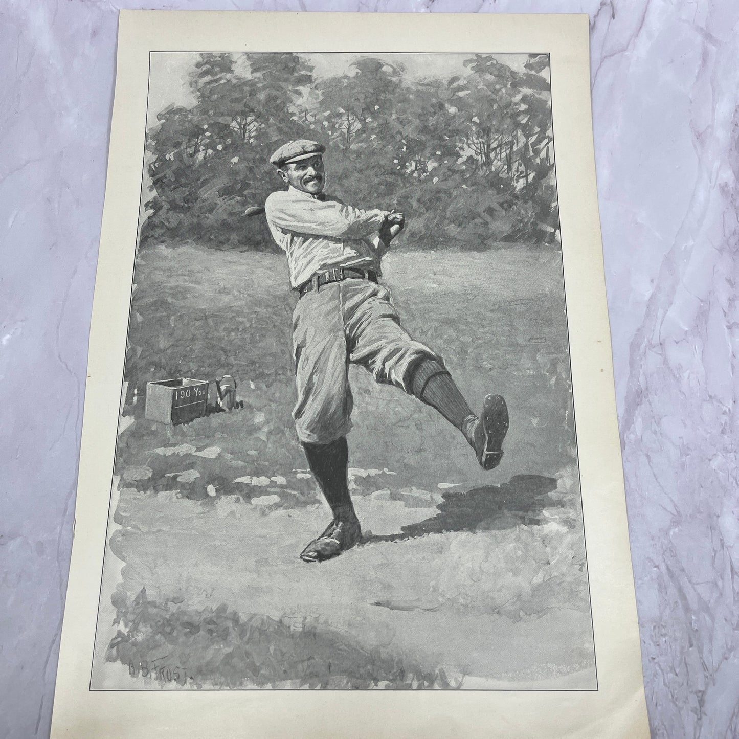 The Duffer - Golfing - Original 1904 A.B. Frost Art Print V14-3