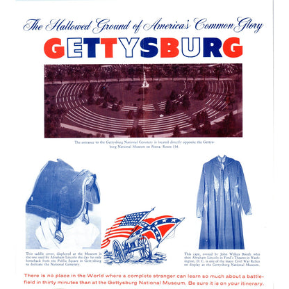 1966 Gettysburg National Museum PA Home of the New Electric Map Brochure AF7-E2