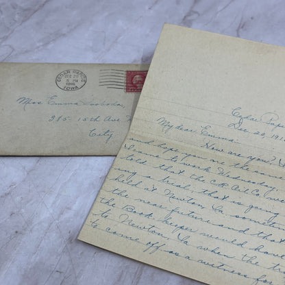 1916 Cedar Rapids Iowa Letter to Emma Swoboda Postal Cover Ai5-PCL