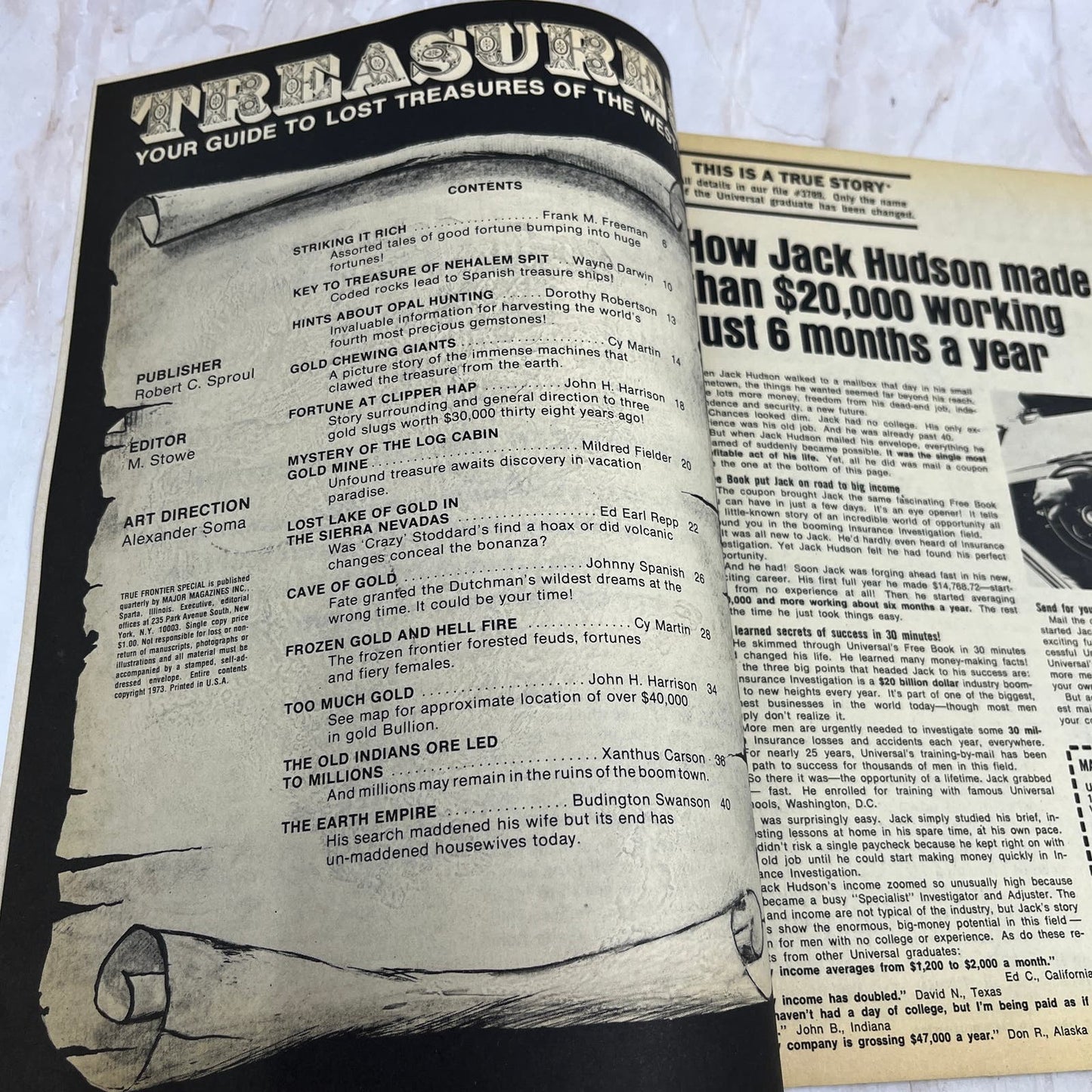 1973 True Frontier Western Treasure Hunting Magazine Special Issue #8 M18