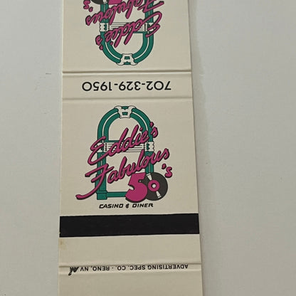 Eddie's Fabulous 50's Restaurant Reno NV Matchbook Cover TB6-MB2-4