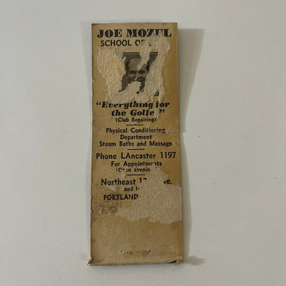 Lloyd Golf Course and Practice Tees Portland OR c1940 Matchbook Cover TE2-MKO-4