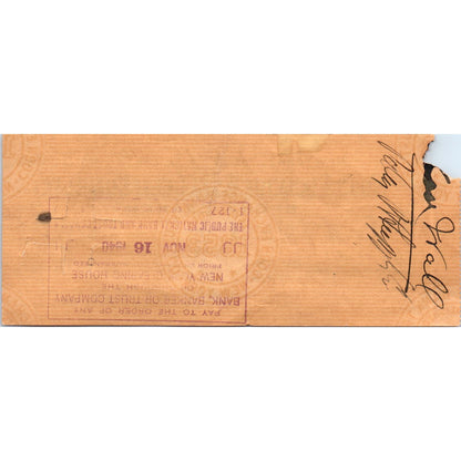 1935 Bank Check M & H Keith Cedar Lake Terrace Association Dues H.O. Hese AE7