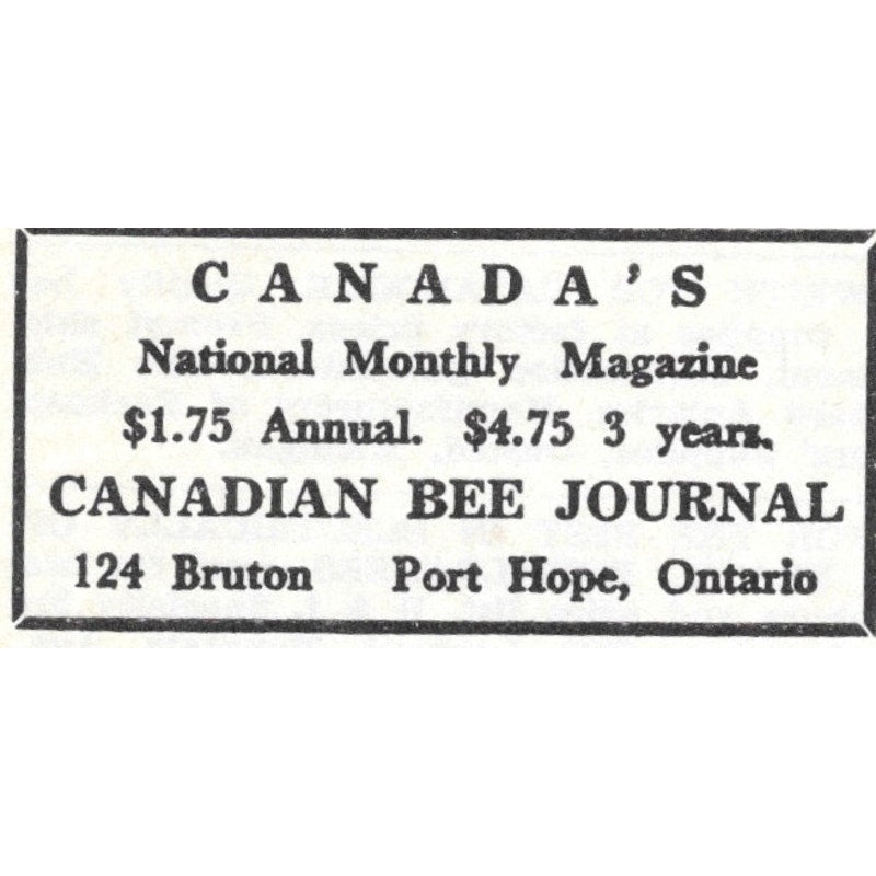 Canadian Bee Journal Port Hope Ontario Canada 1964 Magazine Ad AK6-S15