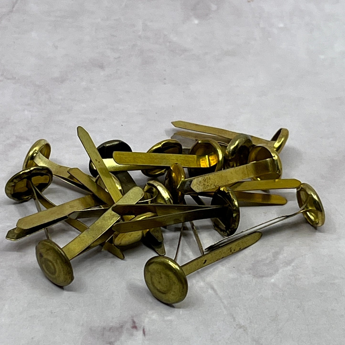 Vintage Deco Fasteners - Brads - 1" Big Top Brass- 40 Brads SB7
