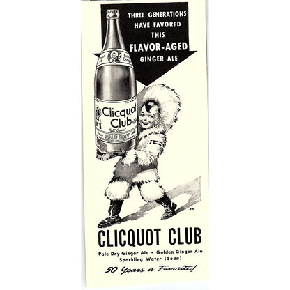Clicquot Club Ginger Ale 1940 Ad AF8-H1