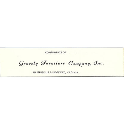 Gravely Furniture Company Inc Martinsville & Ridgeway VA 1960s Ad AG2-5
