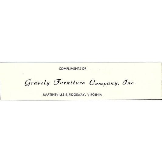 Gravely Furniture Company Inc Martinsville & Ridgeway VA 1960s Ad AG2-5