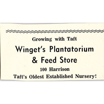 Gifford & Wilson Hardware, Winget's Plantatorium & Feed Taft CA c1965 Ad AF8-S22