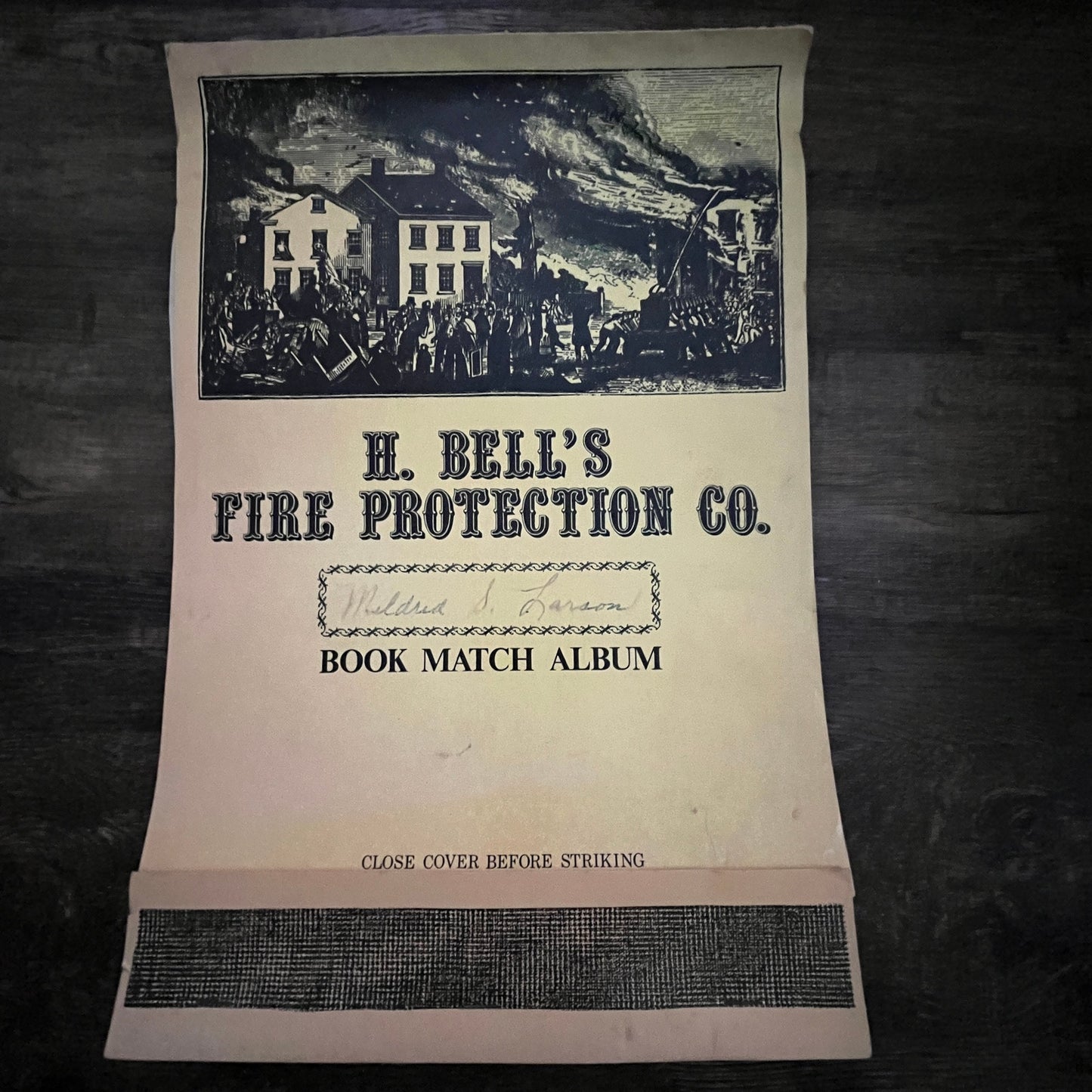 Set of 3 Vintage H. Bell's Fire Protection Co Novelty Matchbook Albums Empty V36