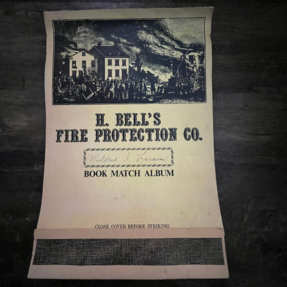 Set of 3 Vintage H. Bell's Fire Protection Co Novelty Matchbook Albums Empty V36