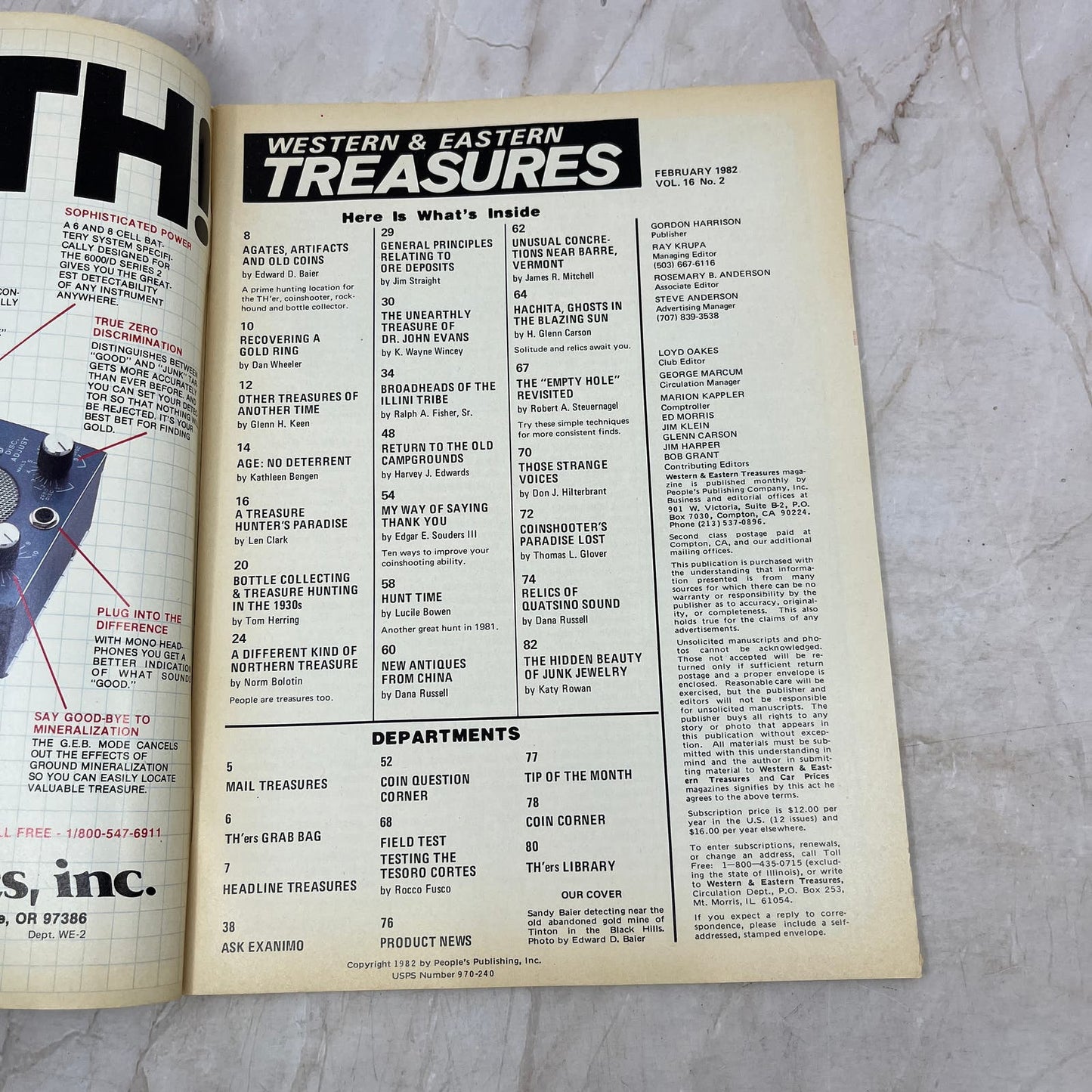 1982 Feb - Western & Eastern Treasures Magazine - Treasure Hunting Gold M13