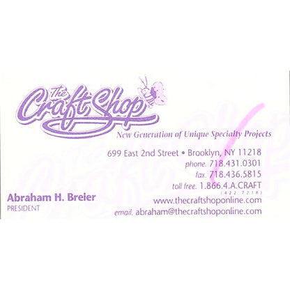 Abraham H Breier The Craft Shop Brooklyn NY Vintage Business Card SC9-B11