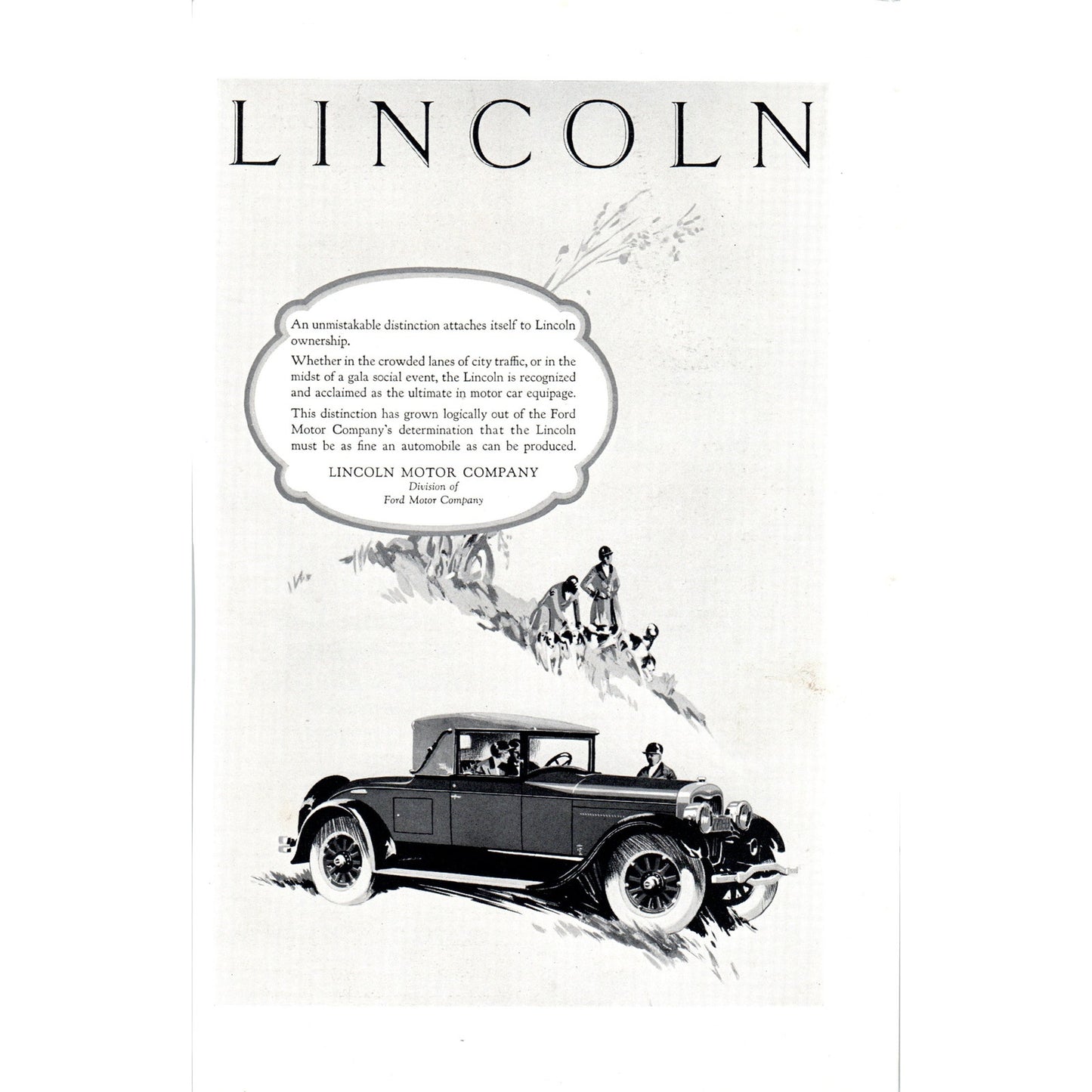 Lincoln 2 Passenger Sedan Automobile Car - Vintage Magazine Ad D20