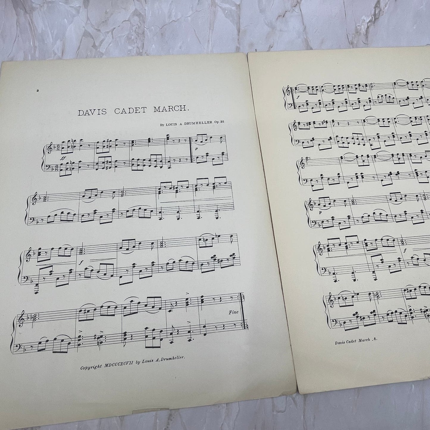 1907 Davis Cadet March Louis A. Drumheller Sheet Music FL6-5