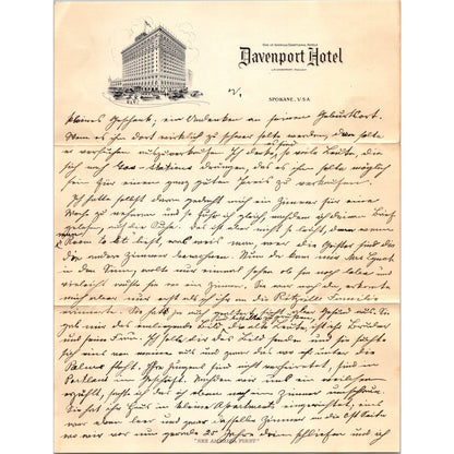 1927 Original Handwritten 5 Page Letter Davenport Hotel Letterhead Spokane WA C7